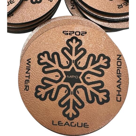 DISC GOLF Custom Mini Leather On Wood 2 Layer Laser Engraved Discgolfer - Picture 5 of 5